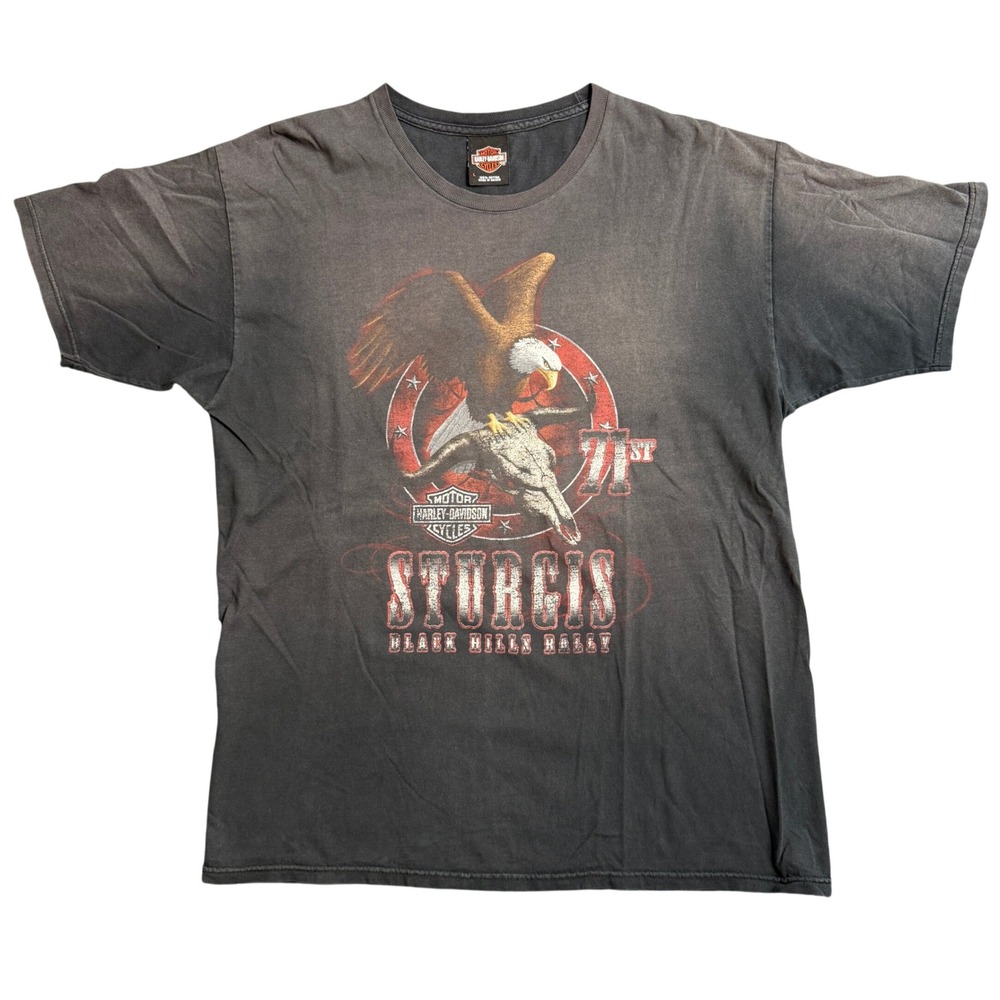 Vintage Faded Harley Davidson Sturgis Black Hills Rally 71st T-Shirt Large
